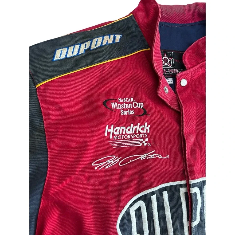 Authentic Nascar Jeff Gordon #24 Flame Dupont Jacket 'JH Design' Red  XL